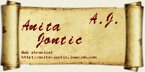 Anita Jontić vizit kartica